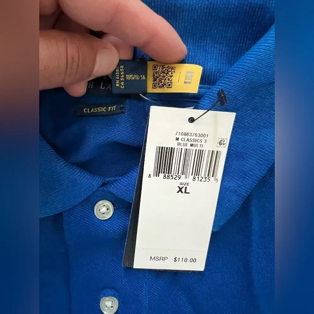Polo Ralph Lauren Men's Blue Classic-Fit Multi Tie-Dye Polo Shirt